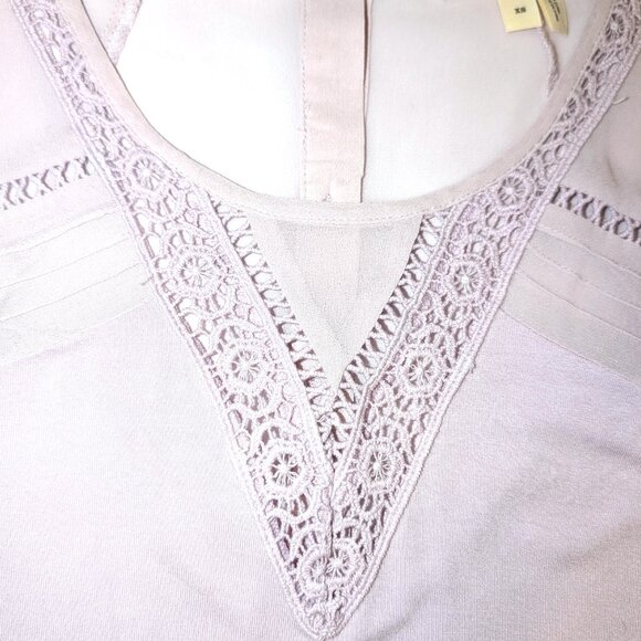 Meadow Rue | Anthropologie Sleeveless Crochet Sheer Panel Button Back Blouse XS - Picture 6 of 11